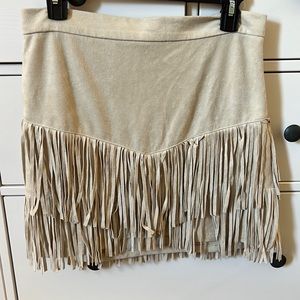 Fringe Suede Skirt